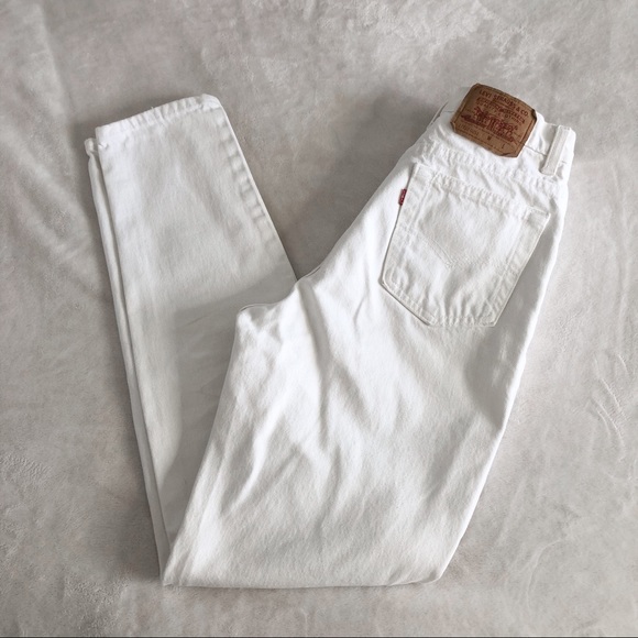 Levi's Denim - S O L D // LEVI/ vintage white high-rise jeans